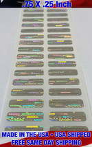 100 SMALL BRIGHT SILVER TAMPER EVIDENT VOID HOLOGRAM SECURITY LABELS STI... - $7.91