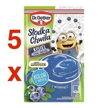 Dr.Oetker KISIEL instant hot jelly treat in a mug: BLUEBERRY 5pc. FREE S... - $10.88