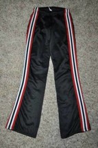 Boys Pants Tall Varsity Black &amp; White Red Side Striped Track Athletic Pants-sz M - £9.49 GBP