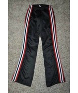 Boys Pants Tall Varsity Black &amp; White Red Side Striped Track Athletic Pa... - £9.28 GBP