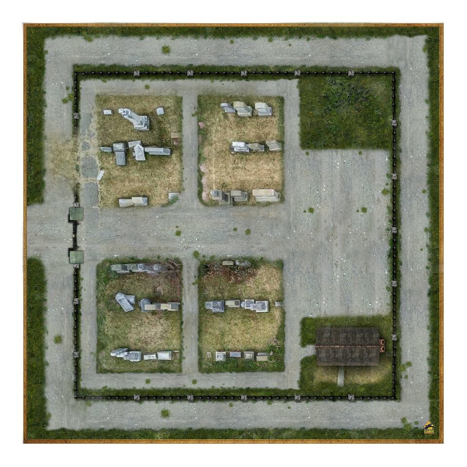Cemetery 36&quot; x 36&quot; Battle Mat For D&amp;D, Pathfinder Miniature Tabletop Games - $29.65