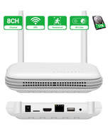 Wifi 8CH NVR 3MP 4CH Onvif Wireless Network H.265X Video Recorder for PT... - $109.11 CAD+
