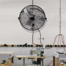 New 24 Inch Industrial Wall Mounted Fan For Warehouse Greenhouse High Ve... - £148.07 GBP