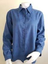 Pendleton Shirt Jacket Womens L Faux Suede Shacket Blue Ultrasuede Unstr... - £14.68 GBP