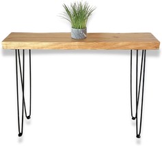 Kirpi Console Table Real Wood, Midcentury Modern Entryway Table, Rustic Wood - £135.91 GBP