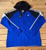 adidas NWT $50 boy’s full zip hooded jacket size XL(18/20) blue F10 - $28.71