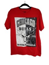 NBA T Shirt Size M Mens Red Chicago Bulls Short Sleeve Crew Neck Top Sports Wear - £11.56 GBP