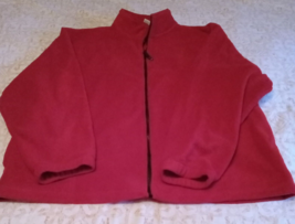 Men&#39;s XL Red Fleece Jacket Preswick &amp; Moore Full Zip Long Sleeve - £12.46 GBP
