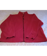 Men&#39;s XL Red Fleece Jacket Preswick &amp; Moore Full Zip Long Sleeve - £12.52 GBP