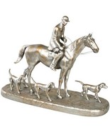 Sculpture Statue Huntsman and 3 Foxhounds Equestrian Hand-Painted OK Cas... - £376.30 GBP