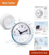 Mini Suction Cup Bathroom Clock - Clear Reading Face &amp; Stylish White Design - $23.71
