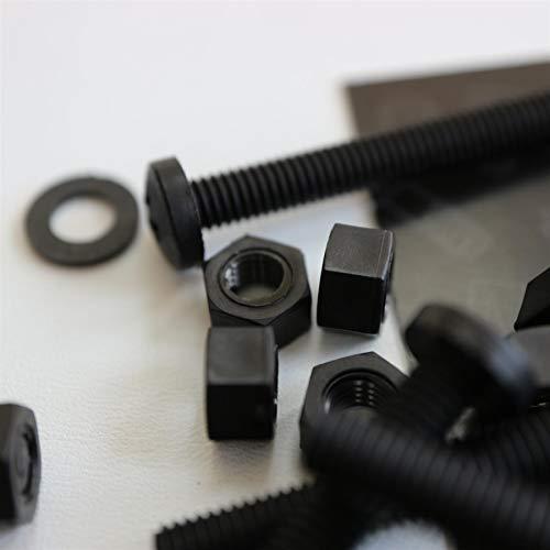 20 x Black Pan Head Screws Polypropylene (PP) Plastic Nuts and Bolts, Wa... - $19.79