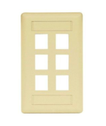( lot of 16 )  HUBBELL IFP16TI WALLPLATE FLUSH 1-GANG 6PORT TELCO IVORY - $24.75