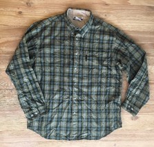 COLUMBIA Sportswear Mens Size L Casual Button Down Shirt Long Sleeve Green Plaid - £28.86 GBP