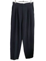 St. John Evening Santana Knit Pleated Pants Size 10 Black Pullon Wool Blend - £44.28 GBP