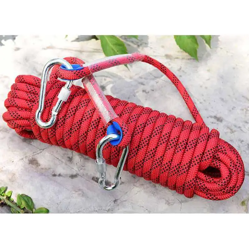 12mm Outdoor Climbing Rope with Hook 20m High Strength Climbing Safety Rope - £41.91 GBP