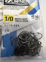 Owner 5314-111 1/0 Mutu Light Circle Hooks 40Ct super needle point black chrome - $29.67