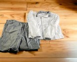 Vintage 90s Womens Reebok Track Suit Windbreaker Jacket White Gray Color... - £40.99 GBP