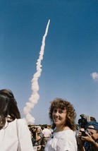 Christa McAuliffe watches launch Space Shuttle Challenger STS-61-A Photo... - $14.99