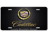 Cadillac Inspired Art Gold on Mesh FLAT Aluminum Novelty Auto License Ta... - £14.15 GBP
