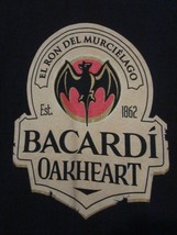 NWOT BACARDI OAKHEART Label Image Adult M Black Double-Sided Short Sleev... - $13.99