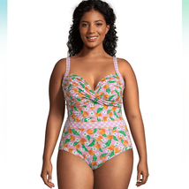 Draper James Lands End Draper  Tummy Control Wrap One Piece Swimsuit, 16... - $110.75 CAD
