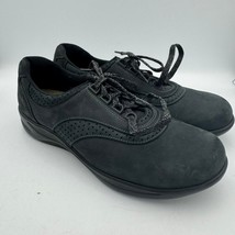 SAS Black Nubuck Leather Lace Up Walking Shoes Comfort 10N Orthopedic - $59.99