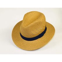 Men's Summer Hat By Broner Woven Straw Style Safari RAMBLER 88-236 Khaki/Navy image 2