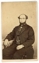 CIRCA 1880&#39;S CDV Balding Man With Chin Beard in Suit Vanderzee &amp; Hays Albany NY - £7.44 GBP