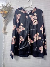 Japanese Streetwear Casual  Printing Hoodies Women Side Pockets Zip-up Loose Swe - £73.59 GBP