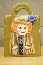 Ganz Colorful Ceramic Claudia Ceramic Purse Vase Planter Susan Pauley Sa... - $24.74