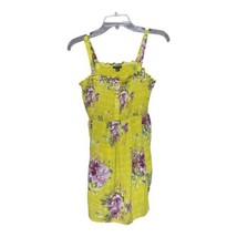 Torrid Womens Yellow Floral Ruched Faux Button Adjustable Straps Stretch... - $15.43