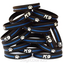 50 of K9 Wristbands - K-9 Bracelets - Thin Blue Line Canine Police Bracelet - £31.55 GBP