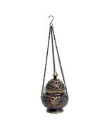 PG COUTURE Brass Incense Burner Beautiful Design Hanging with Chain (Bro... - $18.89