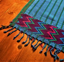 Artisanal Woven Blue Zacualpa Table Runner - $2,086.77 MXN
