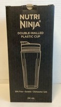 NEW Ninja XSKDW24NNW Nutri Ninja 24 oz. Double-Walled Plastic Cup Clear/Black - £14.12 GBP