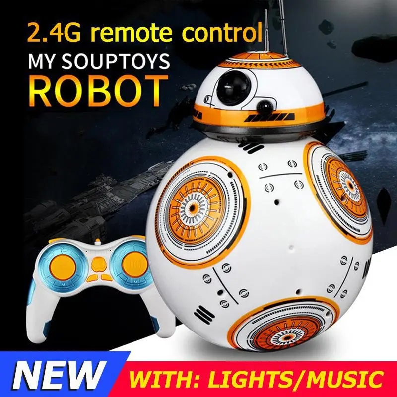 Anime Upgrade Intelligent Rc BB8 Robot 2.4g Remote Control Action Figure BB8 - £48.03 GBP