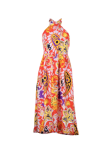 NWT J.Crew Silk Sarong Maxi in Aja Orange Painted Paisley Halter Dress 4 - £64.53 GBP