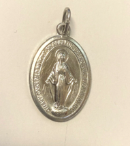 Our Lady of the Miraculous Silver tone  Image 1&quot; Medal, New from Italy - $2.97