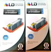 (2) LD 6432B001 PGI-250XL Black Ink Compatible Canon Cartridge Sealed - £6.62 GBP