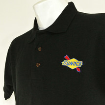 SUNOCO Gas Station Oil Employee Uniform Polo Shirt Black Size L Large NEW - £20.26 GBP