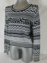 H&amp;M Divided womens Medium L/S black white CROPPED sweater (B2)P - £7.52 GBP