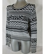 H&M Divided womens Medium L/S black white CROPPED sweater (B2)P - $9.41