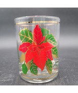 Vintage Culver Christmas Poinsettia Gold Flat Glassware Low Ball Barware... - $225.99 MXN