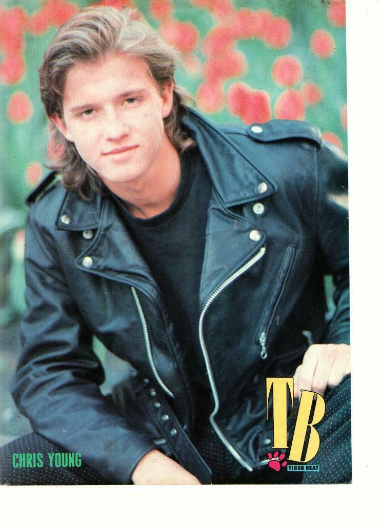 Primary image for Chris Young teen magazine pinup clipping Bop Teen Idol 90's leather jacket