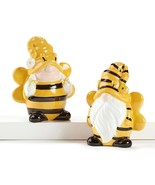 Bee Gnome Salt Pepper Shaker Set Ceramic 3.5&quot; High Gift Table Accessory ... - £17.90 GBP
