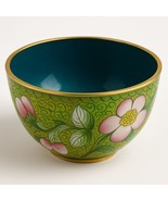 Cloisonne Enamel Vintage Chinese Decorative Bowl With Floral Design &amp; Go... - $52.41 CAD