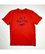 Life Is Good Mr. Fix-it Men&#39;s T-shirt Size Medium Red TF10 - $10.88