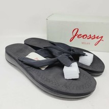 Jeossy Milan Womens Flip Flop Sz 8-8.5 Black Sandals Slip-on Casual Shoes - £20.67 GBP
