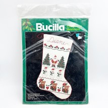 Bucilla Christmas Heirloom Stocking SANTA &amp; FRIENDS Cross Stitch Kit #82474 - £23.97 GBP